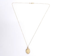 14k Yellow Gold Oval Locket with Hearts and Engraved Design (#J6437)
