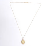 14k Yellow Gold Oval Locket with Hearts and Engraved Design (#J6437)