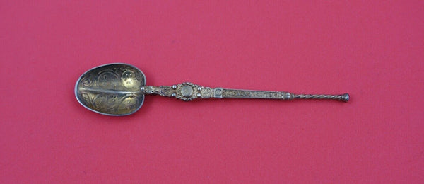 English Estate Sterling Silver Coffee Spoon vermeil London 1952 4 5/8"