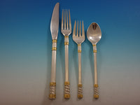 Aegean Weave Gold by Wallace Sterling Silver Flatware Set 12 Service 78 Pieces