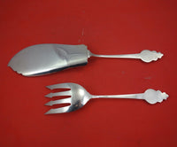 Applied Metals by Gorham Sterling Fish Serving Set 2pc BC Gold Spider Frog