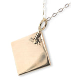14k Yellow Gold Seed Pearl Enamel 1917 Pendant with 14k Chain Jewelry (#J7258)