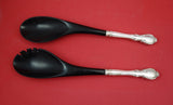 Legato by Towle Sterling Silver Salad Serving Set w/ black melamine 12"