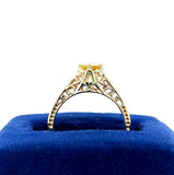 14k Yellow Gold Filigree Ring w/ .61ct Yellow Genuine Natural Sapphire (#J5567)
