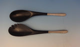 Silver Flutes by Towle Sterling Silver Salad Set and Bowl Mid Century Mod #0085