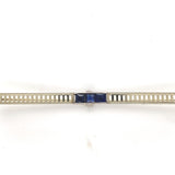 Art Deco 18k White Gold Bar Pin with Synthetic Lab-Created Sapphires (#J6450)