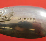 Bacchanalian English Sterling Silver Berry Spoon Ovoid w/ Fruit London 1872 9"
