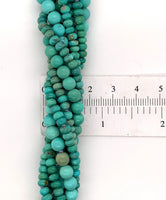 14k Yellow Gold Genuine Natural Sonora Turquoise Torsade Necklace (#J5645)
