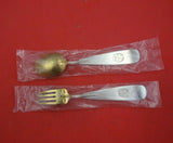 Christmas by A. Michelsen Sterling Silver Fork and Spoon Set 2pc 1945 Crystals