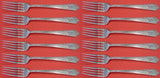Mary II by Lunt Sterling Silver Regular Fork Set of 12 pcs 7 1/8" Flatware