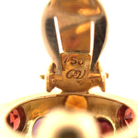 18k Yellow Gold Sputnik Earrings with Gemstones Jewelry (#J6268)