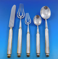 Vuillermet Aines of Lyon France Silverplate w/ gold accent Flatware Set 40 pcs