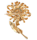 14k Gold Genuine Diamond Sapphire Emerald Flower Pin by Dan Frere (#J7040)