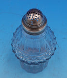 Silverplate and Glass Cruet Set 6pc Stand with Handle and 5 Bottles (#9271)