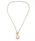 14k Yellow Gold Oval Locket with Decorative Engraving Heavy Chain (#J6514)