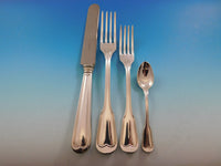 Fiddle Thread Italian 800 Silver Flatware Set for 12 Service 77 pcs boxed Dinner