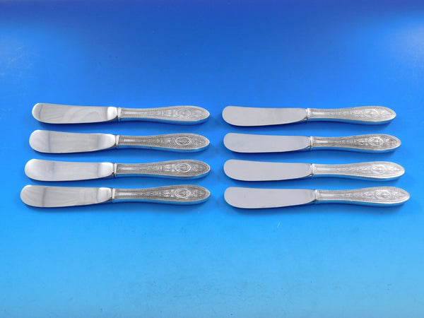 Wedgwood by International Sterling Silver Butter Spreader HHWS Paddle Set 8 pcs