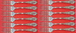 Rose Point by Wallace Sterling Silver Regular Fork 7" Set of 12