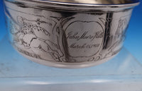 William Kerr Sterling Silver Child's Bowl Acid Etched with World Scenes (#7772)