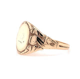 14k Yellow Gold Women's Antique Signet Ring Jewelry (#J5707)