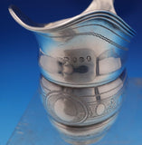 English Georgian Sterling Silver Creamer London 1802 Leaf Egg Border (#8389)