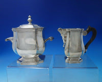 Charles Tirbour Orfevre French .800 Silver Tea Set 4pc with Wood Handles (#5520)