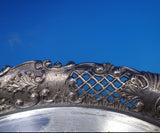 Vincenz Carl Dub Austrian .800 Silver Tray Oval Pierced Lattice Flowers #6813-2
