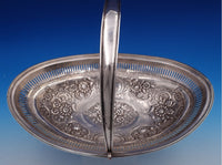 English Georgian Sterling Silver Basket Swing Handle Repoussed 1803 London #7823