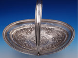English Georgian Sterling Silver Basket Swing Handle Repoussed 1803 London #7823