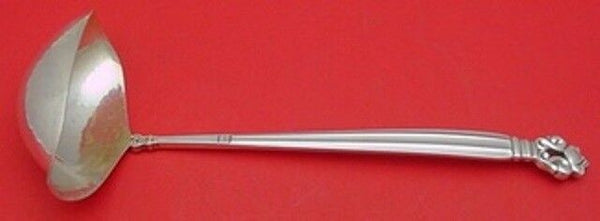 Acorn by Georg Jensen Sterling Silver Gravy Ladle Double Spout Hammered 7 3/4"