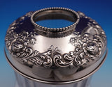 Wilcox Sterling Silver and Glass Hair Receiver Jar with Roses and Beads (#9157)