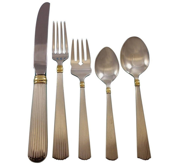 Ashmont Gold by Reed & Barton Sterling Silver Flatware Set for 12 60 pcs Dinner