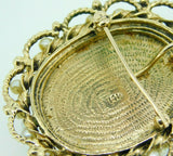 14k Yellow Gold Pendant with Hand Painted Portrait and Pearls (#J1896)