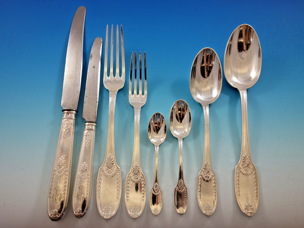 Empire by Olier & Caron French Sterling Silver Flatware Set Service Dinner 93 pc