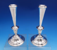 Rogers Sterling Silver Candlestick Pair #210 65/17 9" x 4 1/8" Weighted (#8195)