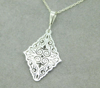 935 Argentium Sterling Diamond Shaped Pendant (#J4413)
