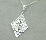 935 Argentium Sterling Diamond Shaped Pendant (#J4413)