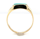 Vintage 14k Gold Men's 2.81 Carat Genuine Natural Turquoise Ring (#J6539)