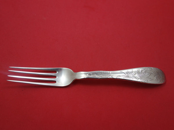 Lap Over Acid Etched by Tiffany & Co. Sterling Dinner Fork w/Maple Leaves 8"