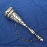 Sterling Tussie Mussie with Hand Engraved Leaves and Scrollwork (#J7462)