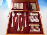 Fiddle Thread Italian 800 Silver Flatware Set for 12 Service 77 pcs boxed Dinner