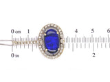 14k Gold Genuine Natural Black Opal and Diamond Pendant with GIA Report (#J6594)