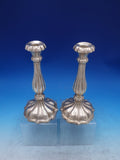 Austrian .812 Silver Candlestick Pair Fluted Design by CS - Vienna 1863 #7068