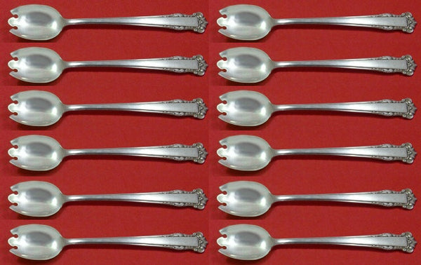 English Shell by Lunt Sterling Silver Ice Cream Dessert Fork Custom Set 12pcs 6"