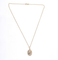14k Yellow Gold Cultured Pearl Pendant with Chain Contemporary Jewelry (#J6225)