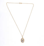 14k Yellow Gold Cultured Pearl Pendant with Chain Contemporary Jewelry (#J6225)