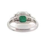 18k White Gold 2.27 Carat Genuine Natural Emerald Diamond Ring Size 6.5 (#J7010)