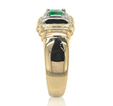 14k Yellow Gold Men's Ring with .46ct Genuine Natural Emerald Size 10.5 (#J6809)