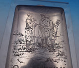 William Kerr Sterling Silver Cigarette Case GW Interior Engraved 3 Golfers #8330