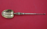 English Victorian Sterling Silver Coronation Spoon replica Vermeil 1902 9 7/8"